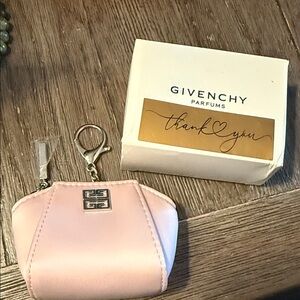 Givenchy Blush Blush Airpod/ Key Pouch with Silver Hardware